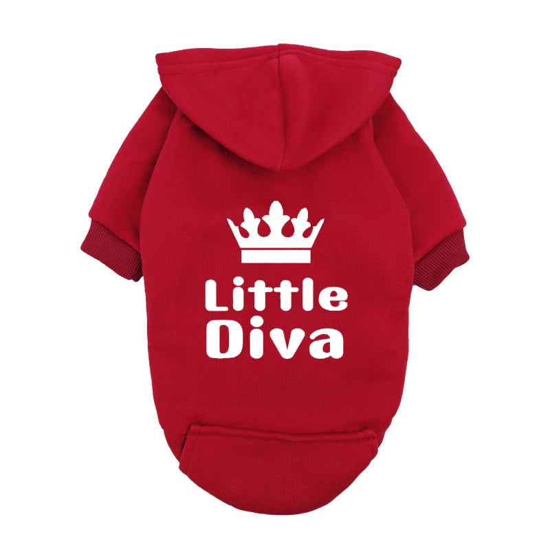 Little Diva Dog Hoodie | Cute Graphic Pullover Sweatshirt for Small Dogs | Girl Dog Clothes for Chihuahua Yorkie Teacup Breeds