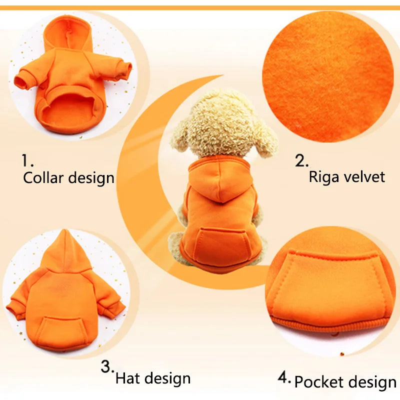 Basic Dog Hoodie Sweatshirt | Soft Warm Pullover in Multiple Colors for Small Medium Dogs | Everyday Puppy Clothes Chihuahua Frenchie