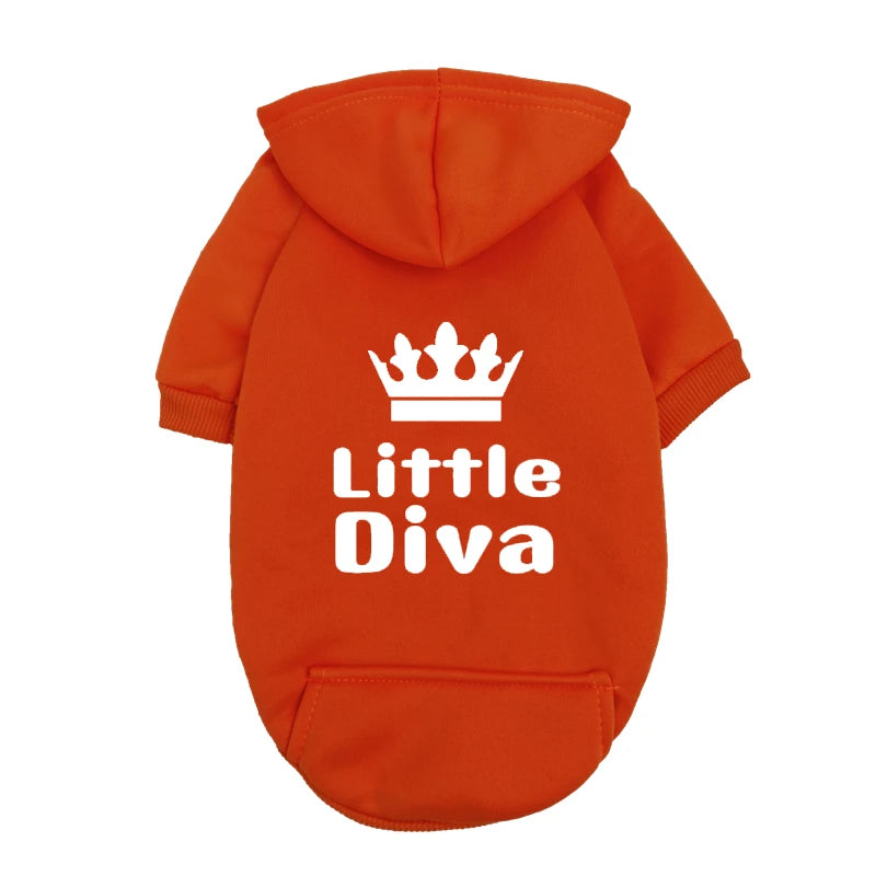 Little Diva Dog Hoodie | Cute Graphic Pullover Sweatshirt for Small Dogs | Girl Dog Clothes for Chihuahua Yorkie Teacup Breeds