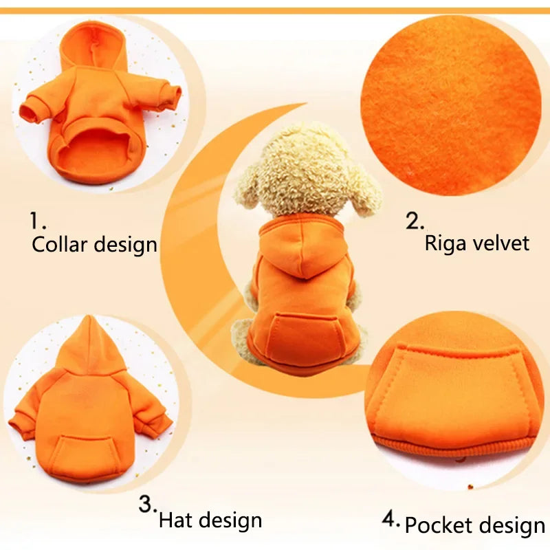 Basic Dog Hoodie Sweatshirt | Soft Warm Pullover in Multiple Colors for Small Medium Dogs | Everyday Puppy Clothes Chihuahua Frenchie