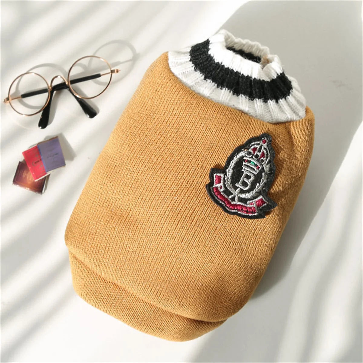 Varsity Dog Sweater Vest | Preppy Collegiate Style Pullover for Small Medium Dogs | French Bulldog Pug Chihuahua Fall Winter Clothes