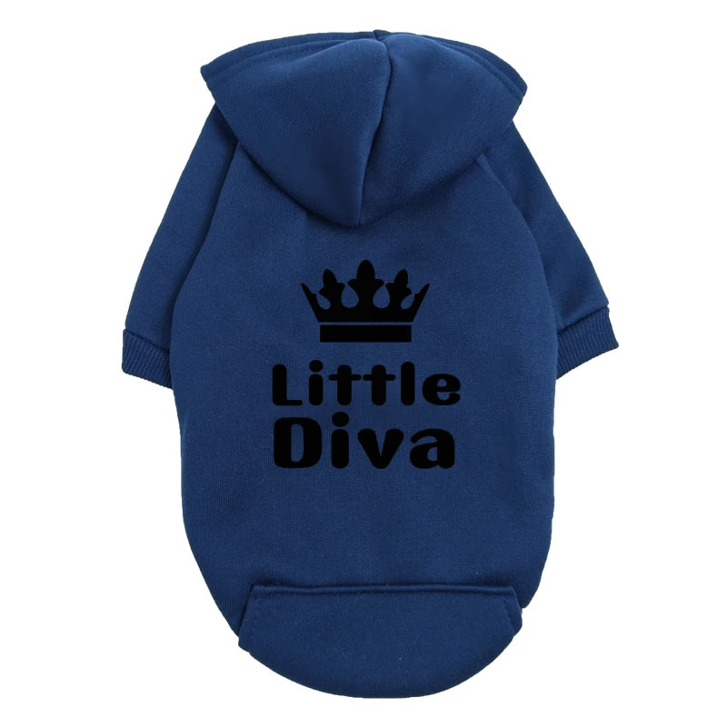 Little Diva Dog Hoodie | Cute Graphic Pullover Sweatshirt for Small Dogs | Girl Dog Clothes for Chihuahua Yorkie Teacup Breeds