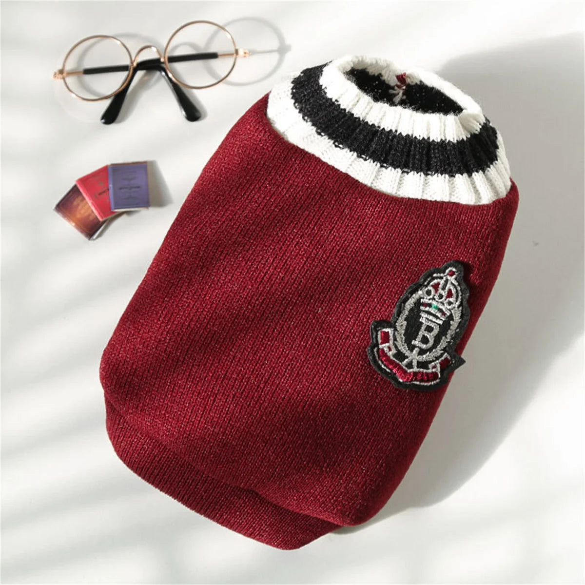 Varsity Dog Sweater Vest | Preppy Collegiate Style Pullover for Small Medium Dogs | French Bulldog Pug Chihuahua Fall Winter Clothes