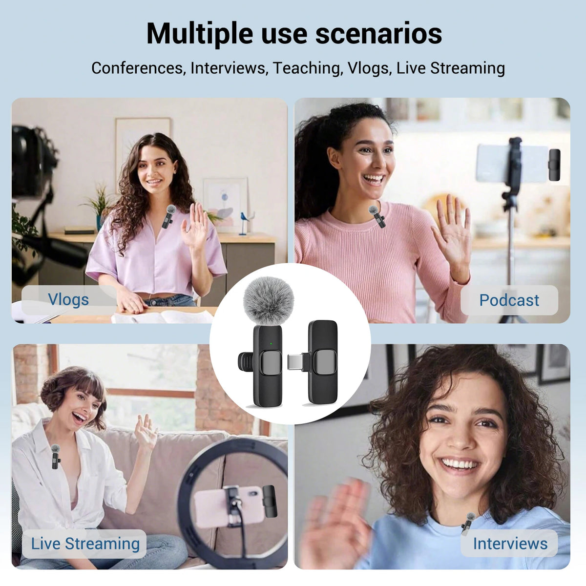 USB-C Wireless Clip-On Microphone