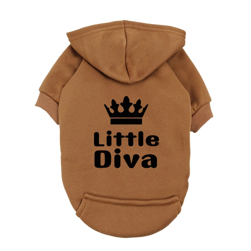 Little Diva Dog Hoodie | Cute Graphic Pullover Sweatshirt for Small Dogs | Girl Dog Clothes for Chihuahua Yorkie Teacup Breeds