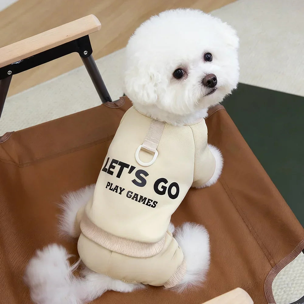Let's Go Dog Hoodie Sweatshirt | Trendy Graphic Pullover for Small Medium Dogs | Cute Puppy Clothes Chihuahua Frenchie Poodle