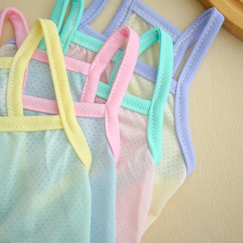 Pastel Rainbow Dog Tank Top | Breathable Summer Vest for Small Dogs | Cute Pet Shirt