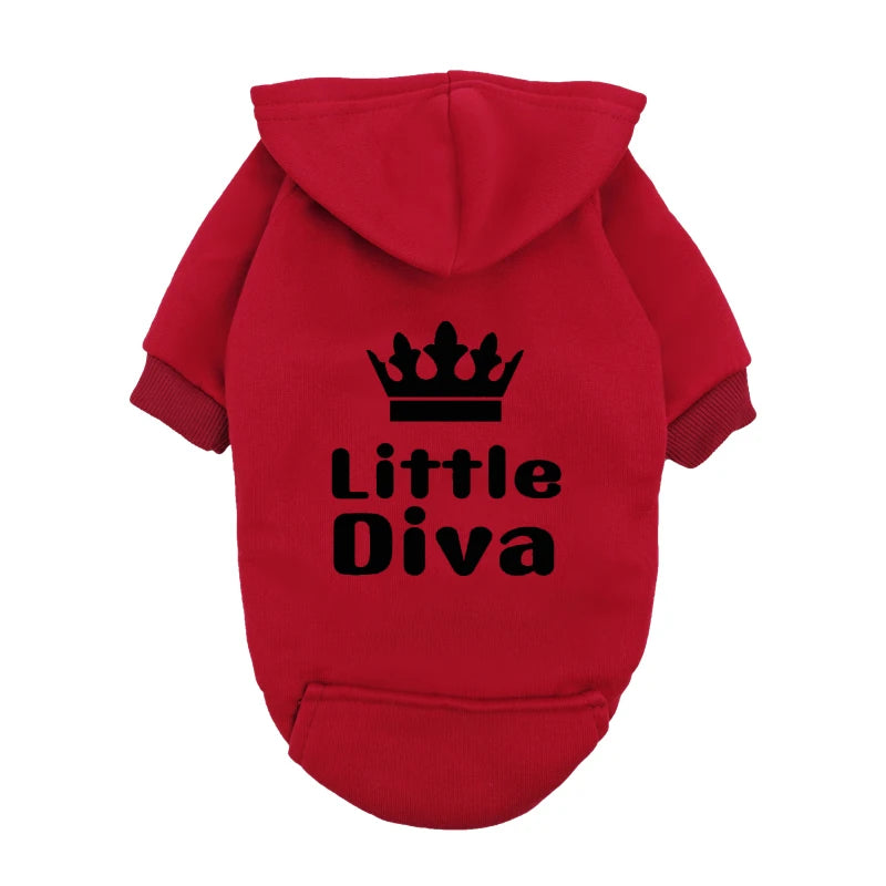 Little Diva Dog Hoodie | Cute Graphic Pullover Sweatshirt for Small Dogs | Girl Dog Clothes for Chihuahua Yorkie Teacup Breeds