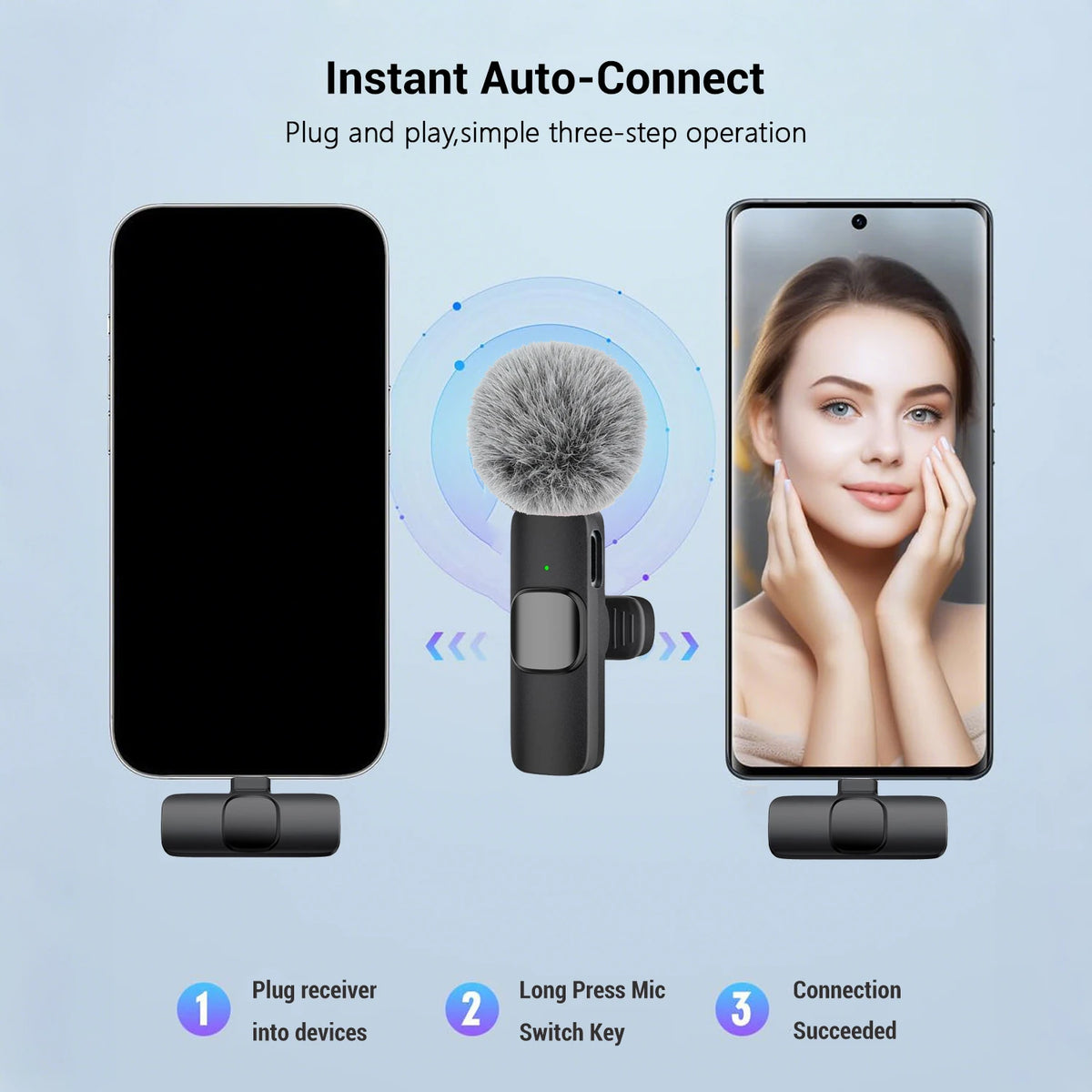 USB-C Wireless Clip-On Microphone