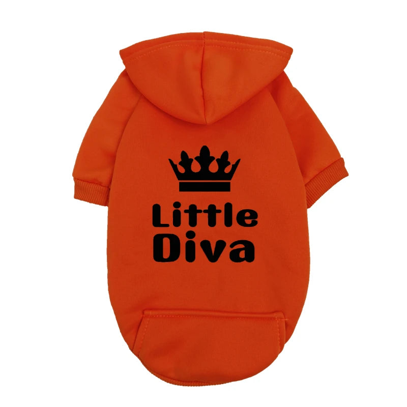 Little Diva Dog Hoodie | Cute Graphic Pullover Sweatshirt for Small Dogs | Girl Dog Clothes for Chihuahua Yorkie Teacup Breeds