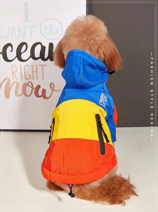 New Pet Dog Waterproof Jacket Hooded Dogs Cats Raincoat Dog Sport Hoodies Pet Fashion Coat Winter Warm Clothes