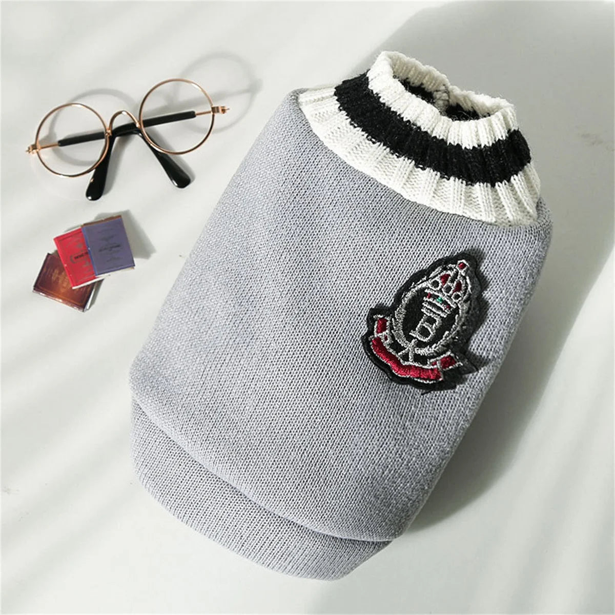 Varsity Dog Sweater Vest | Preppy Collegiate Style Pullover for Small Medium Dogs | French Bulldog Pug Chihuahua Fall Winter Clothes