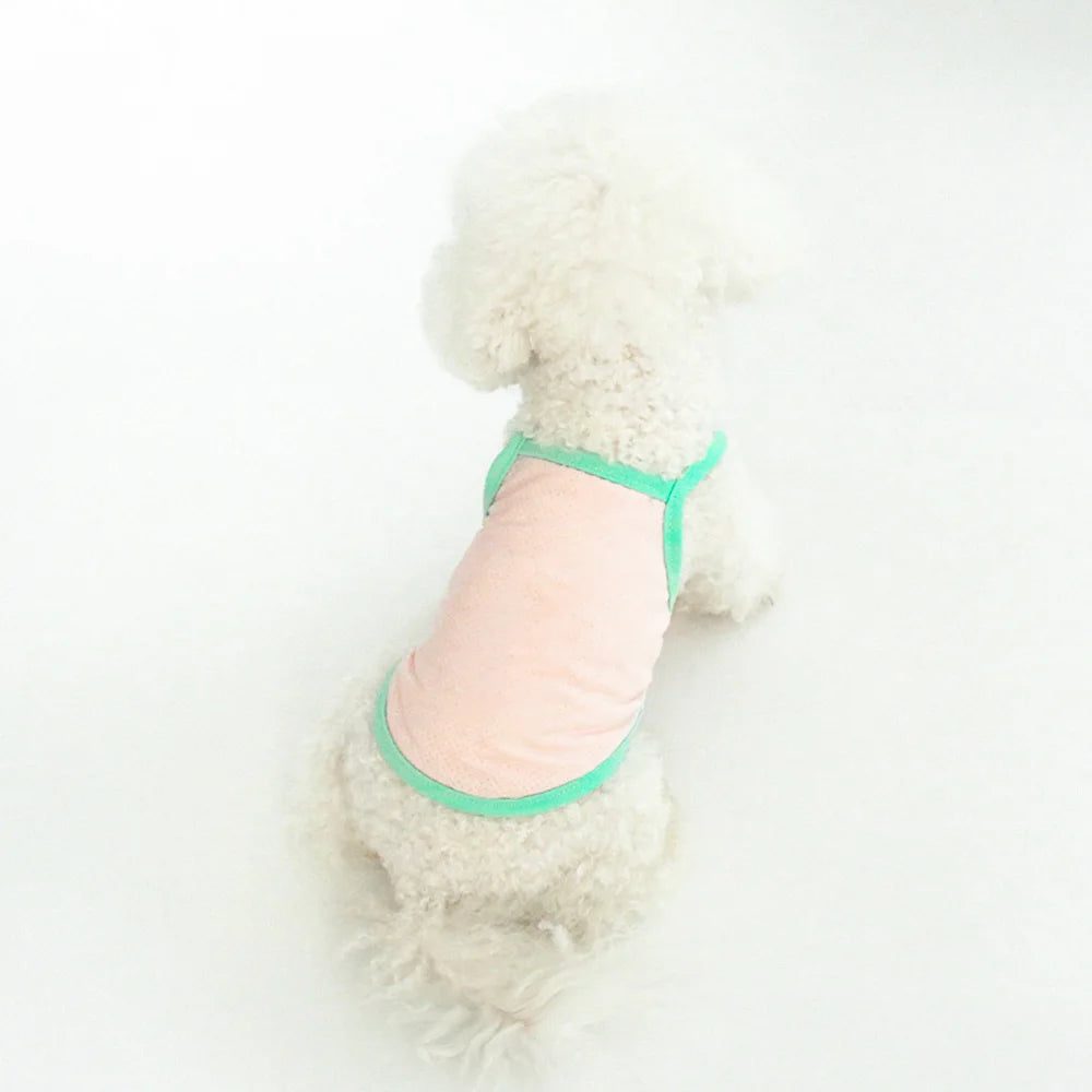 Pastel Rainbow Dog Tank Top | Breathable Summer Vest for Small Dogs | Cute Pet Shirt
