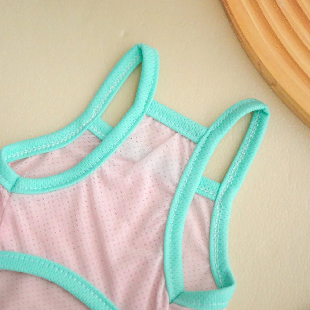 Pastel Rainbow Dog Tank Top | Breathable Summer Vest for Small Dogs | Cute Pet Shirt