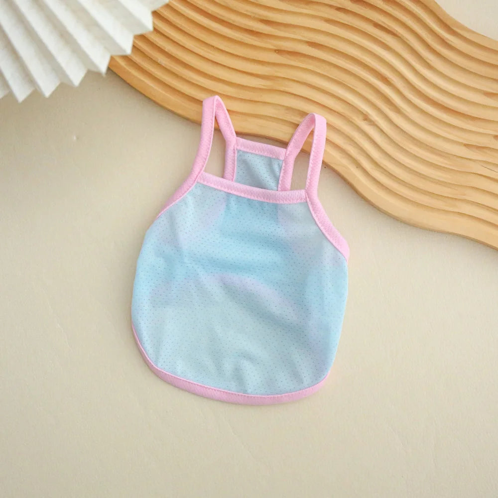 Pastel Rainbow Dog Tank Top | Breathable Summer Vest for Small Dogs | Cute Pet Shirt