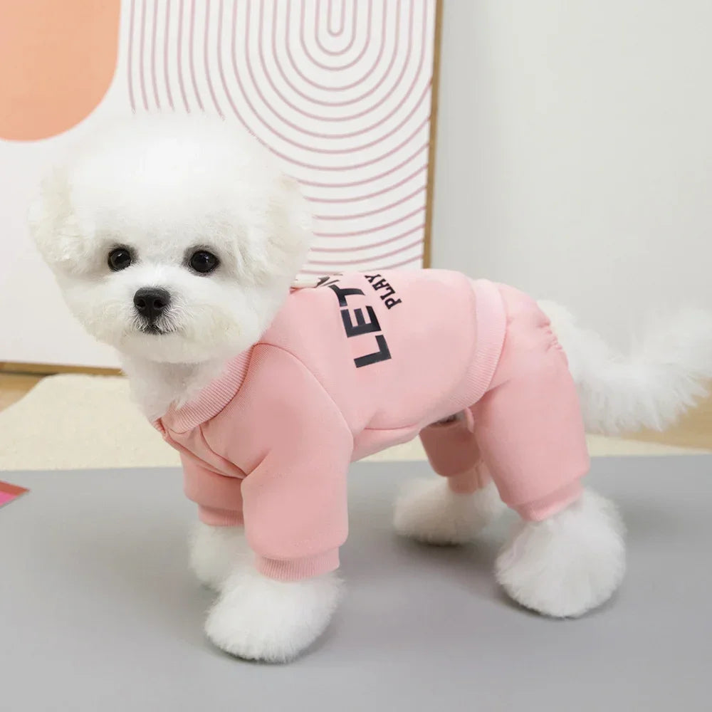 Let's Go Dog Hoodie Sweatshirt | Trendy Graphic Pullover for Small Medium Dogs | Cute Puppy Clothes Chihuahua Frenchie Poodle