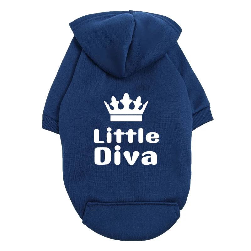 Little Diva Dog Hoodie | Cute Graphic Pullover Sweatshirt for Small Dogs | Girl Dog Clothes for Chihuahua Yorkie Teacup Breeds