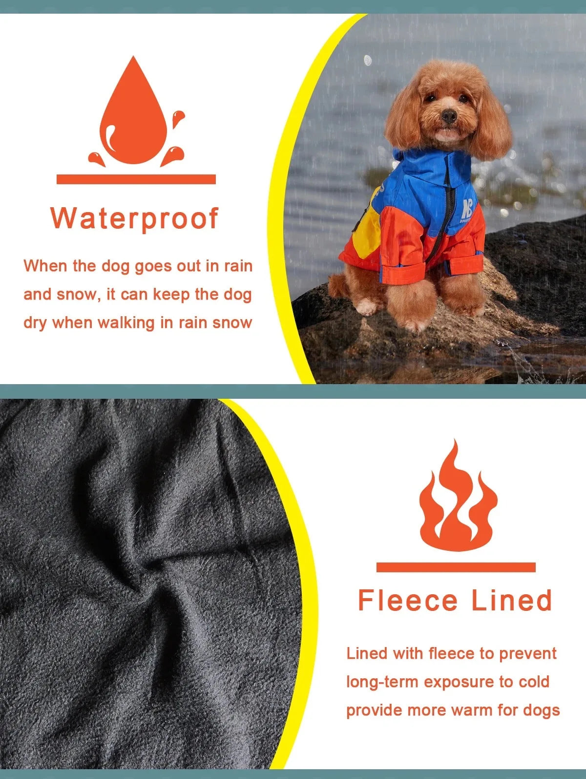 New Pet Dog Waterproof Jacket Hooded Dogs Cats Raincoat Dog Sport Hoodies Pet Fashion Coat Winter Warm Clothes