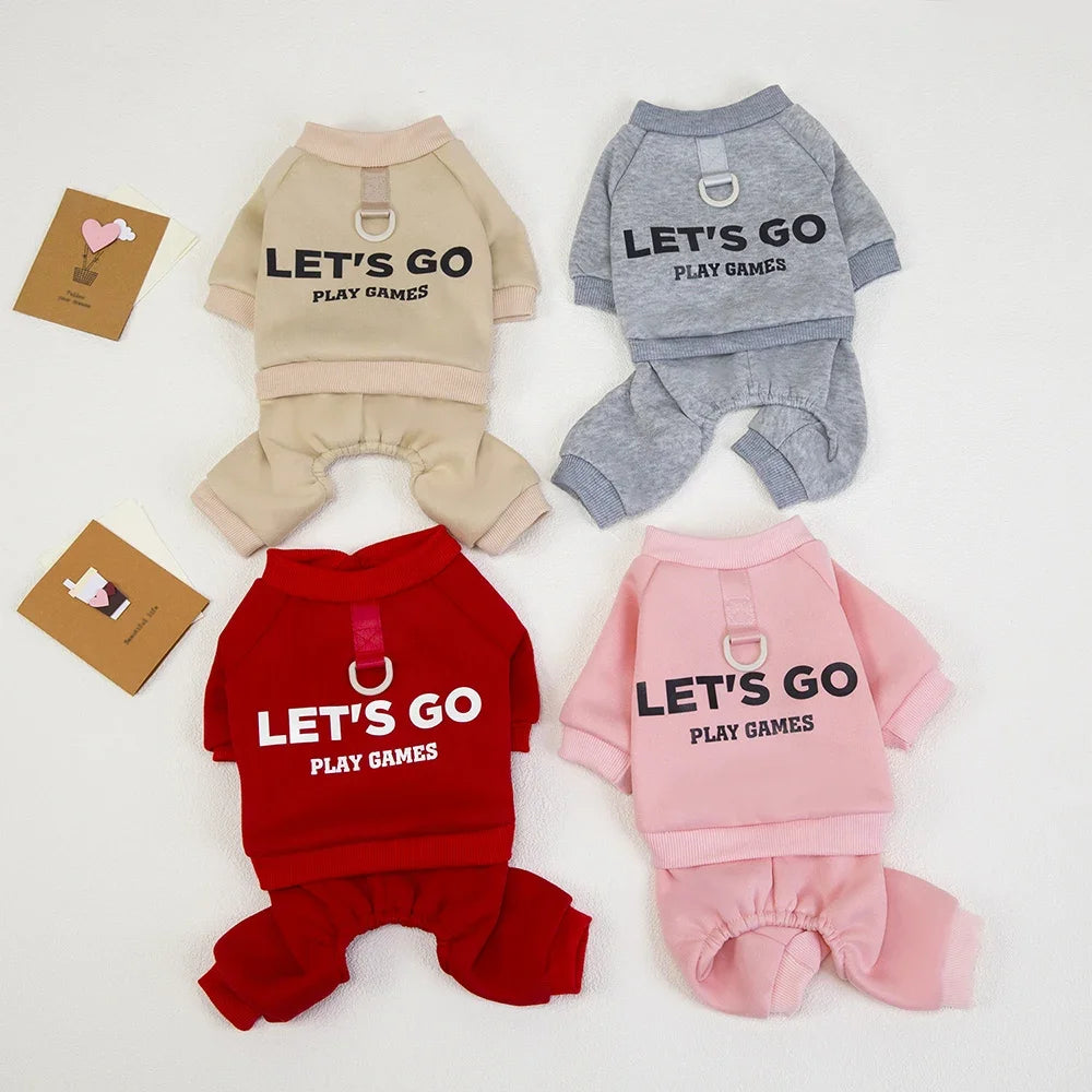Let's Go Dog Hoodie Sweatshirt | Trendy Graphic Pullover for Small Medium Dogs | Cute Puppy Clothes Chihuahua Frenchie Poodle