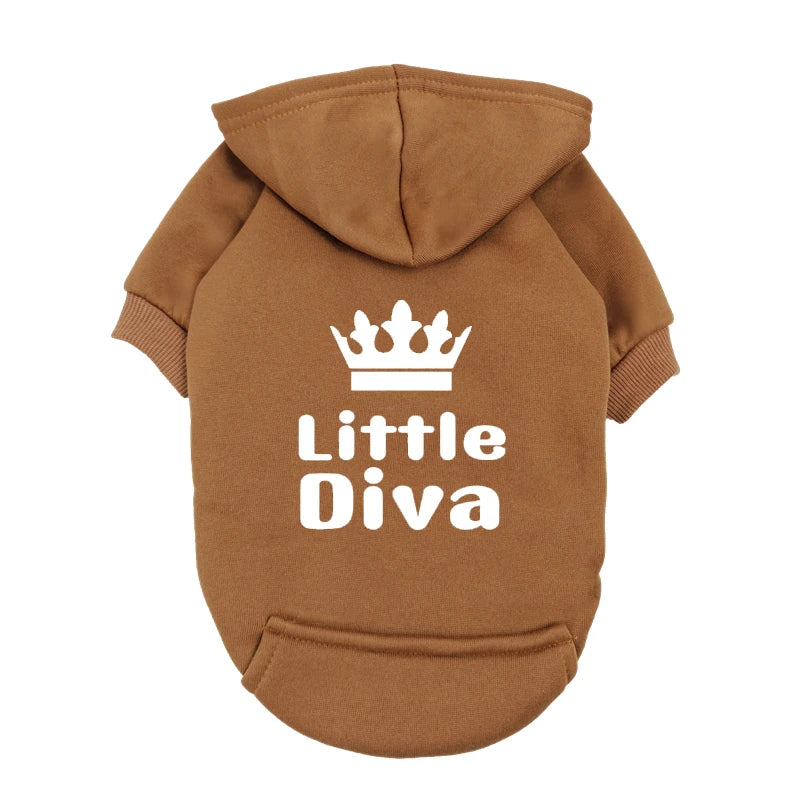 Little Diva Dog Hoodie | Cute Graphic Pullover Sweatshirt for Small Dogs | Girl Dog Clothes for Chihuahua Yorkie Teacup Breeds
